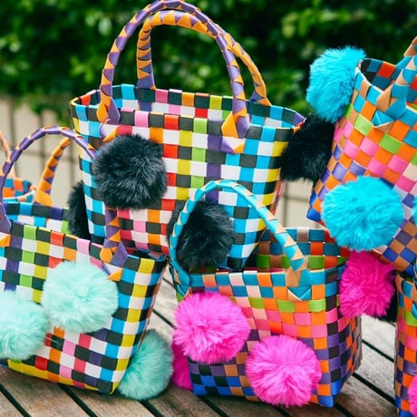 mini pompom basket