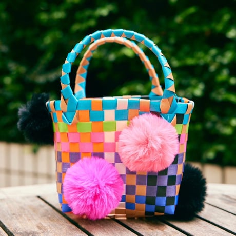 mini pompom basket