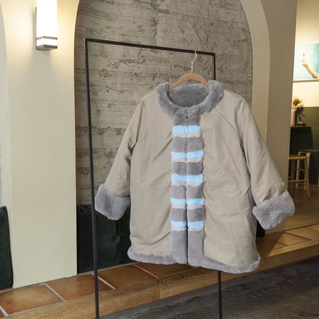 Sugar stripe reversible coat
