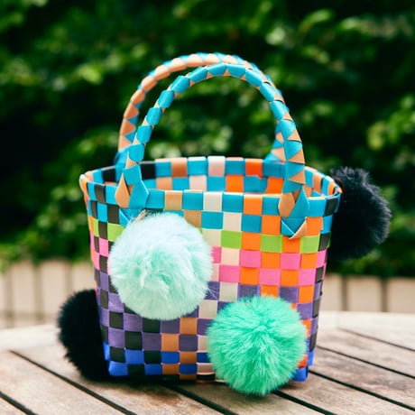 mini pompom basket