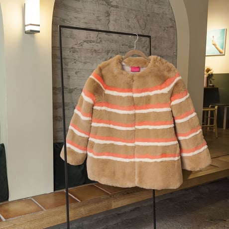Sugar stripe reversible coat