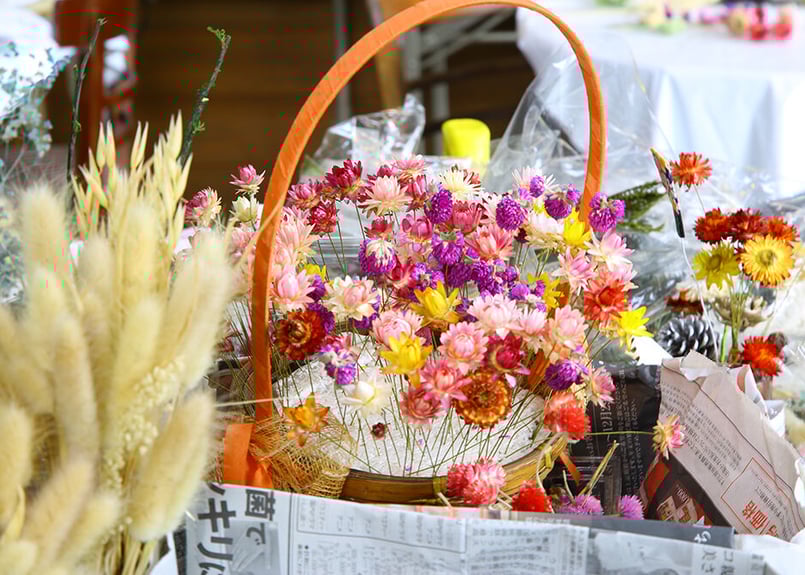 アレンジメントドライフラワーリース(ミニサイズ) | 花農場あわの