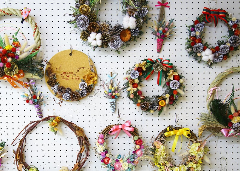 アレンジメントドライフラワーリース(ミニサイズ) | 花農場あわの