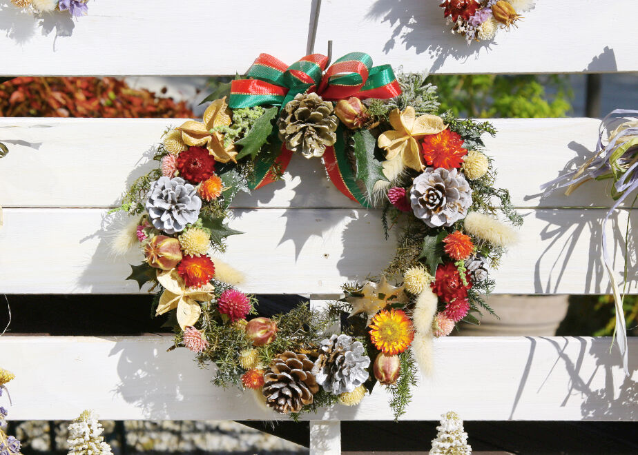 クリスマスリース　お正月リース　節分リース　冬リース　ドライフラワーリース 9f856d9531c7bcd27f0dcf206c3f02