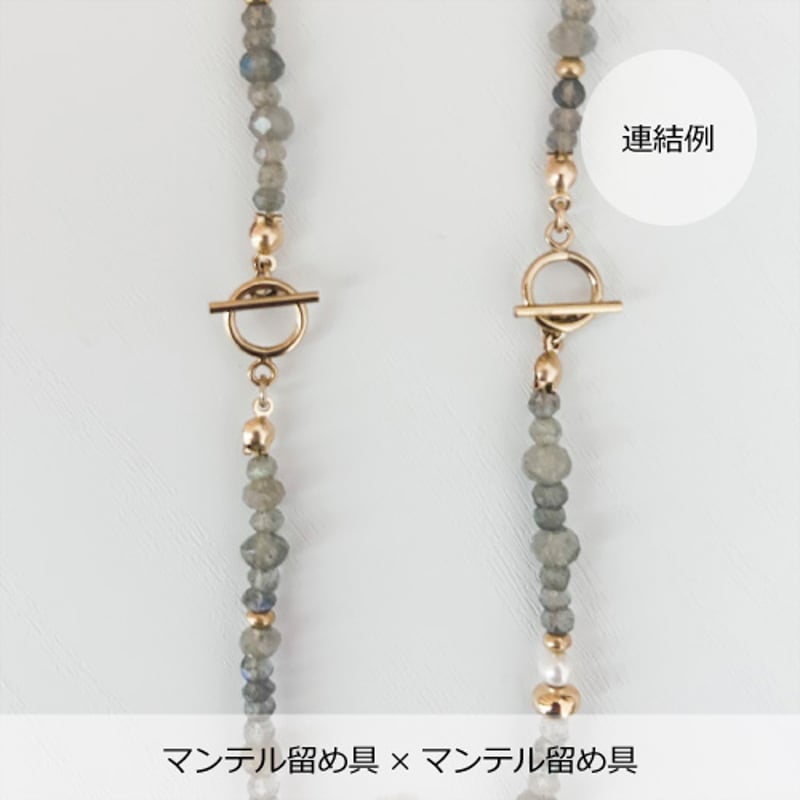 BOUCLE【14】ラブラドライト＆淡水パールのステーションチョーカー 
