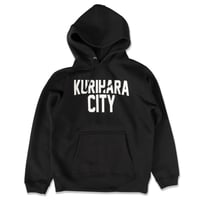 KURIHARA CITY 10.0オンス裏起毛プルオーバー パーカ（ブラック）