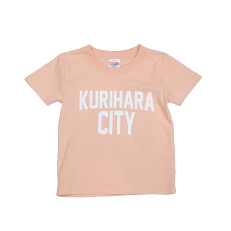 KURIHARA CITY 5.6oz ハイクオリティー キッズTシャツ（アプリコット）