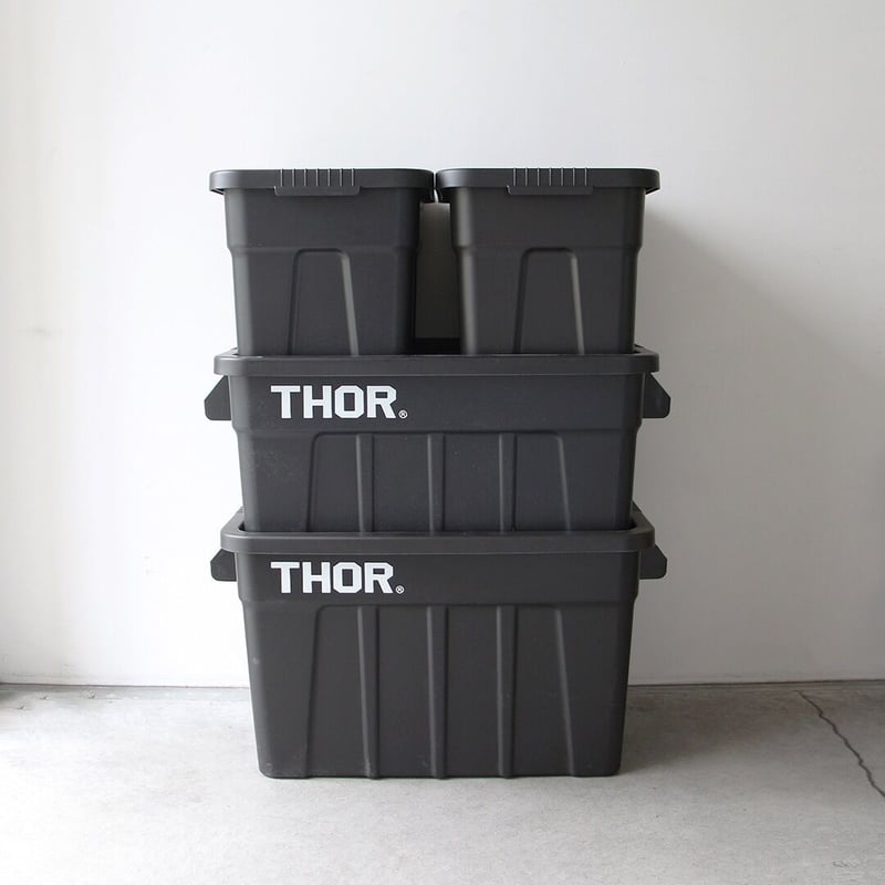 THOR Large Totes With Lid 75L Black 収納ボックス | ou