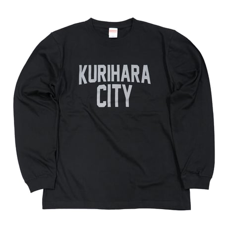 KURIHARA CITY 5.6オンス ロングスリーブ Tシャツ（ブラック）