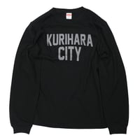 KURIHARA CITY 5.6オンス ロングスリーブ Tシャツ（ブラック）