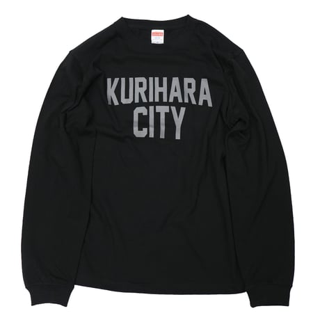 KURIHARA CITY 5.6オンス ロングスリーブ Tシャツ（ブラック）