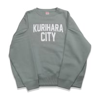 KURIHARA CITY 10.0オンス裏起毛 ビッグシルエット スウェット（スモーキーグリーン）