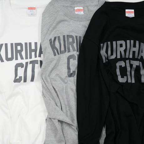 KURIHARA CITY 5.6オンス ロングスリーブ Tシャツ（ホワイト）