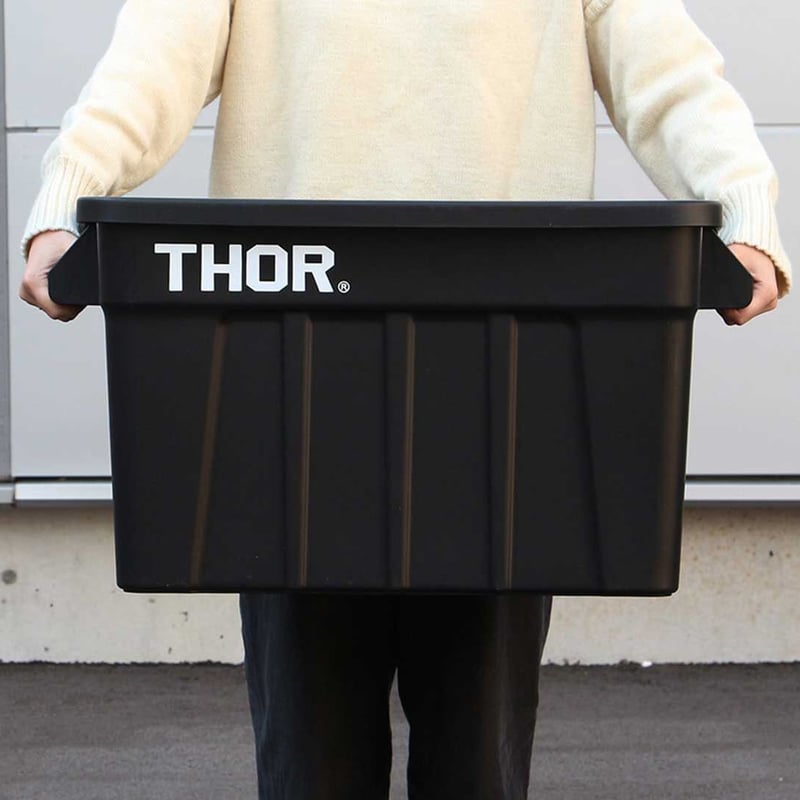 THOR Large Totes With Lid 75L Black 収納ボックス | ou