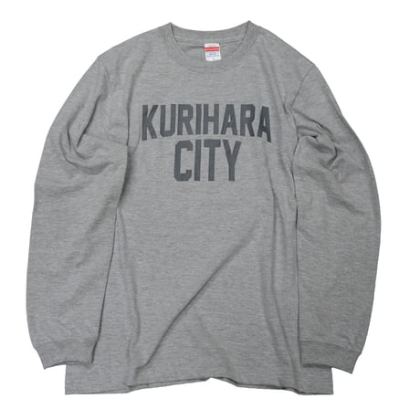 KURIHARA CITY 5.6オンス ロングスリーブ Tシャツ（ミックスグレー）