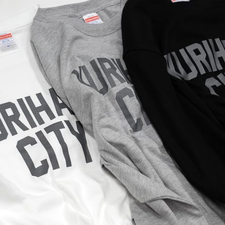 KURIHARA CITY 5.6オンス ロングスリーブ Tシャツ（ホワイト）