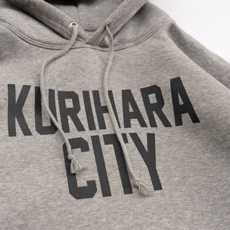 KURIHARA CITY 10.0オンス裏起毛プルオーバー パーカ（ヘザーグレー）