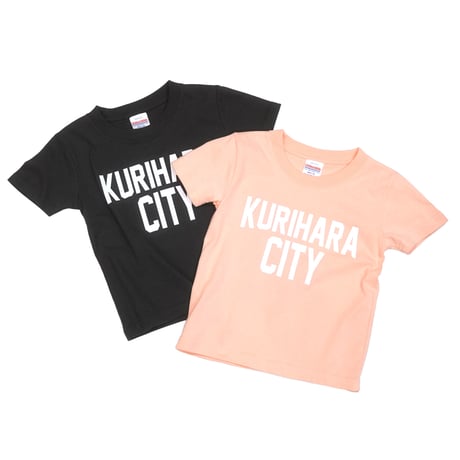 KURIHARA CITY 5.6oz ハイクオリティー キッズTシャツ（アプリコット）
