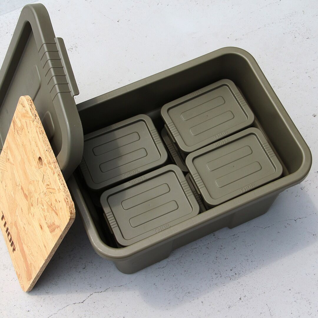 希少廃盤旧ロゴ　THOR コンテナ75Lトップボード付　Olive drab 希少廃盤旧ロゴ THOR コンテナ75Lトップボード付 Olive drab
