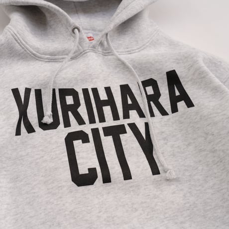 KURIHARA CITY 10.0オンス裏起毛プルオーバー パーカ（アッシュ）