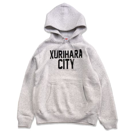 KURIHARA CITY 10.0オンス裏起毛プルオーバー パーカ（アッシュ）