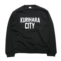 KURIHARA CITY 10.0オンス裏起毛クルーネックスウェット（ブラック）