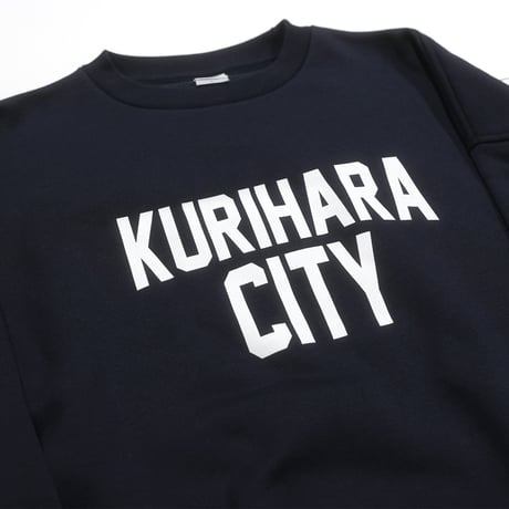 KURIHARA CITY 10.0オンス裏起毛 ビッグシルエット スウェット（ネイビー）