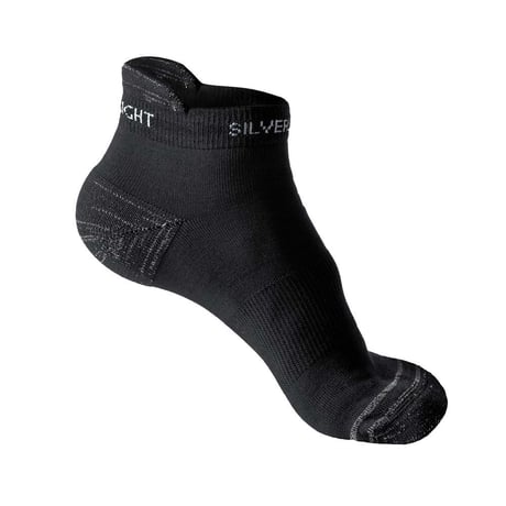 SILVERLIGHT HIKING SOCKS アンクルソックス 抗菌防臭生涯保証（ブラック）