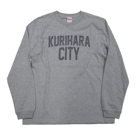 KURIHARA CITY 5.6オンス ロングスリーブ Tシャツ（ミックスグレー）