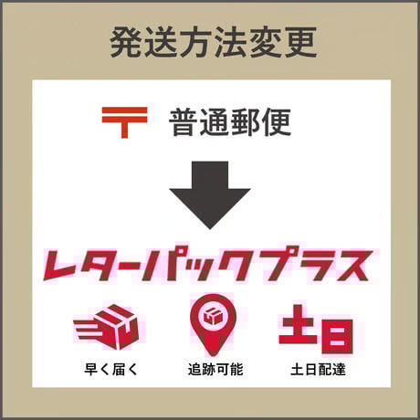 お急ぎオプション】レターパックに変更(土日祝配達・追跡可 お急ぎオプション】レターパックに変更(土日祝配達・追跡可