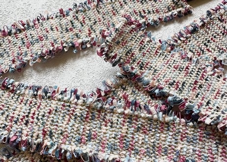 ツイードリボンの三重仮紐＜ネイビー＞＜ピンク＞