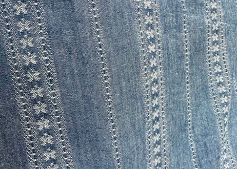 カジュアルきもの＜ダンガリーストライプ ブルー＞　＊お仕立て代込