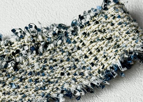 ツイードリボンの三重仮紐＜ネイビー＞＜ピンク＞