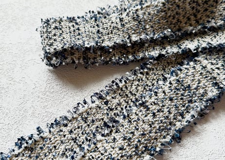 ツイードリボンの三重仮紐＜ネイビー＞＜ピンク＞