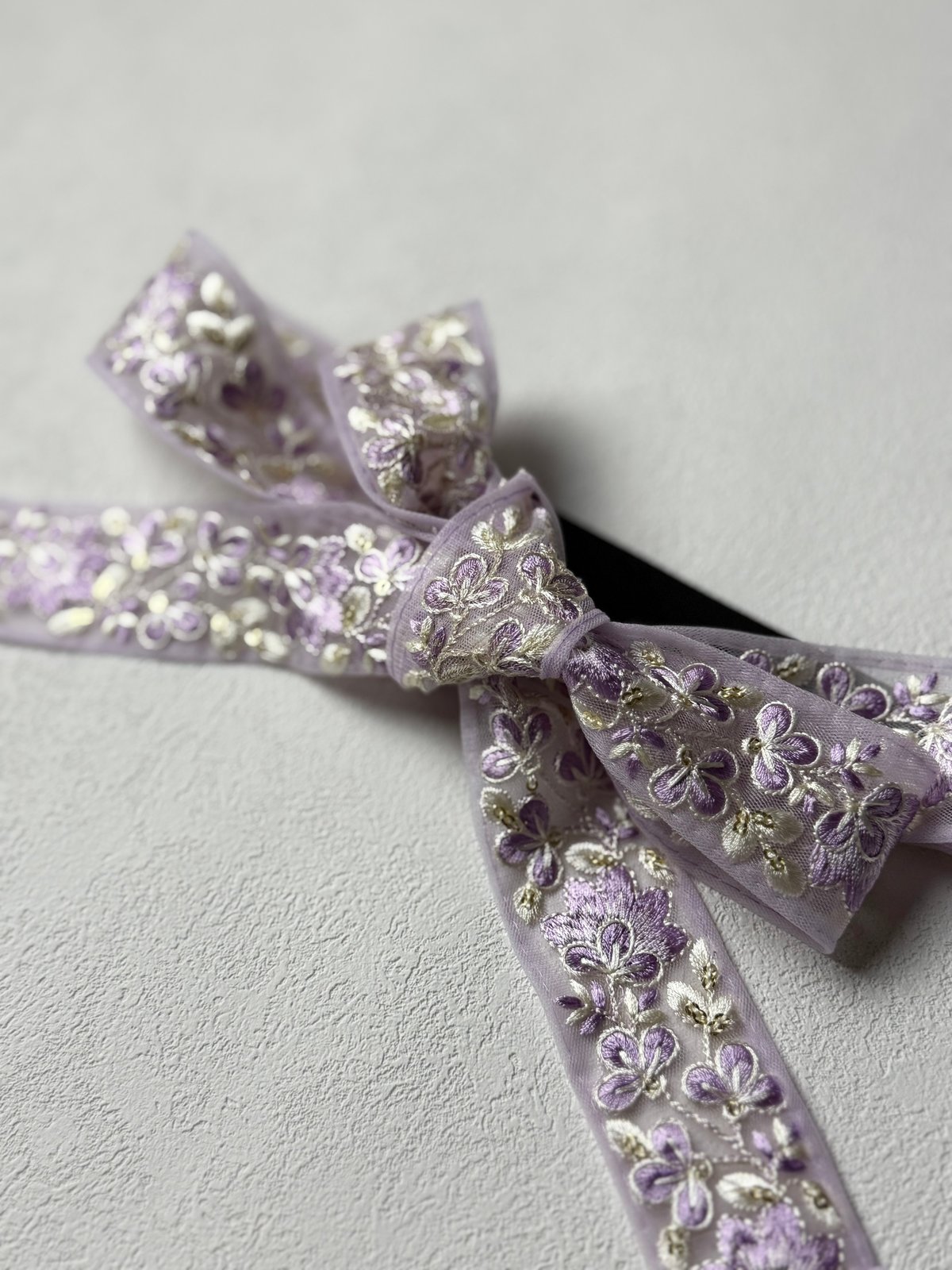刺繍リボンの三重仮紐＜シフォンフラワーPurple＞ | KIMONO SMILE