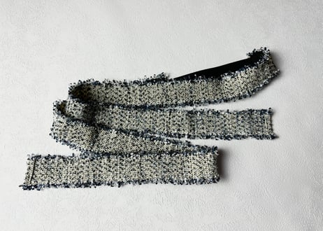 ツイードリボンの三重仮紐＜ネイビー＞＜ピンク＞