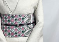 カジュアルきもの＜キラットジャカード ホワイト＞　＊お仕立て代込