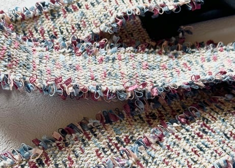 ツイードリボンの三重仮紐＜ネイビー＞＜ピンク＞