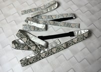 刺繍リボンの三重仮紐＜ライトグリーン＞＜ライトブルー＞