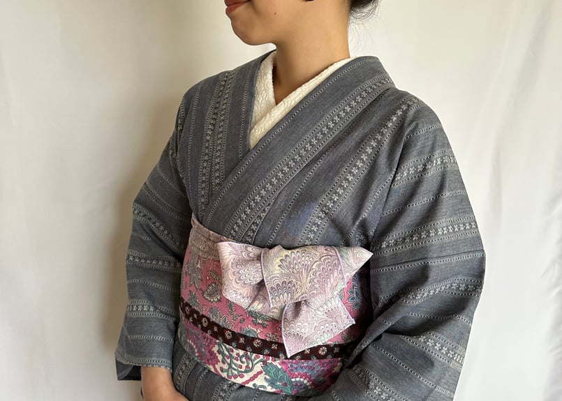 墨流しの四重仮紐＜夢幻藤 -mugenfuji-＞ | KIMONO SMILE