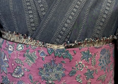 ツイードリボンの三重仮紐＜ネイビー＞＜ピンク＞