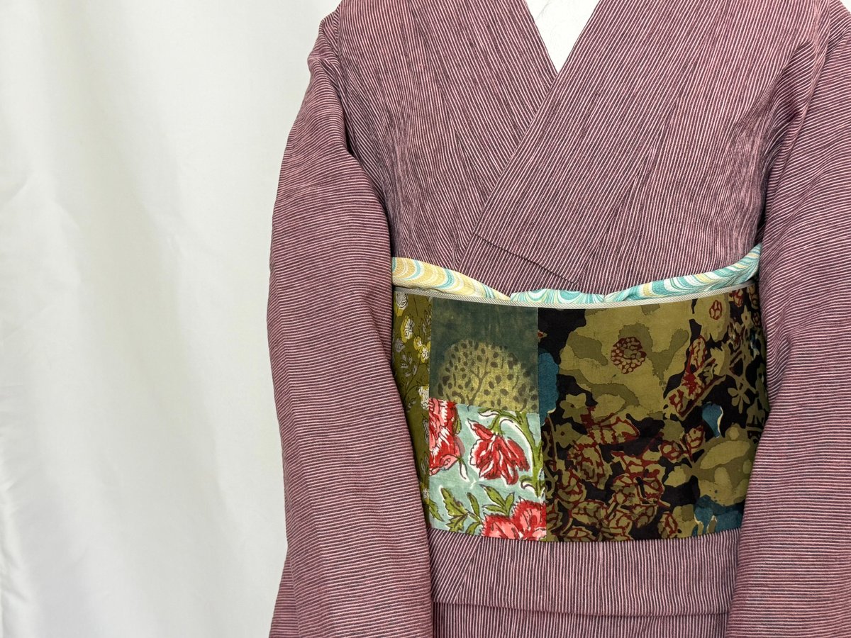 大島　フルーツ柄　洋梨と桜桃　着物 大島 フルーツ柄 洋梨と桜桃 着物