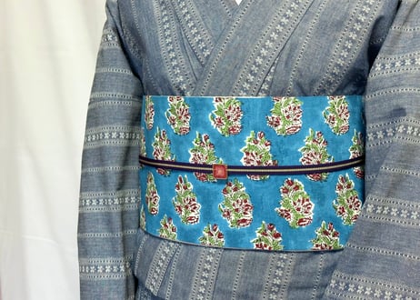 カジュアルきもの＜ダンガリーストライプ ブルー＞　＊お仕立て代込