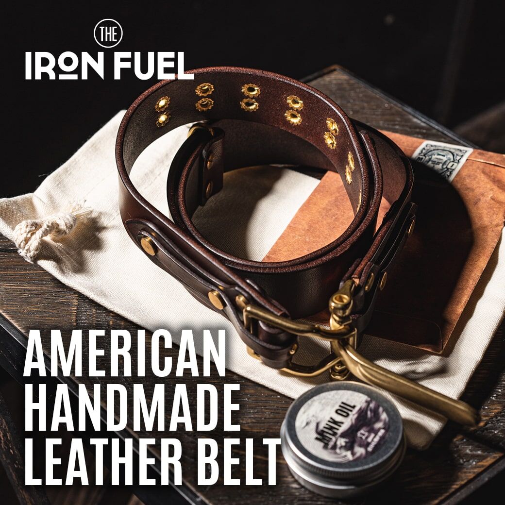 Handmade Embossed Buffalo Leather Belt