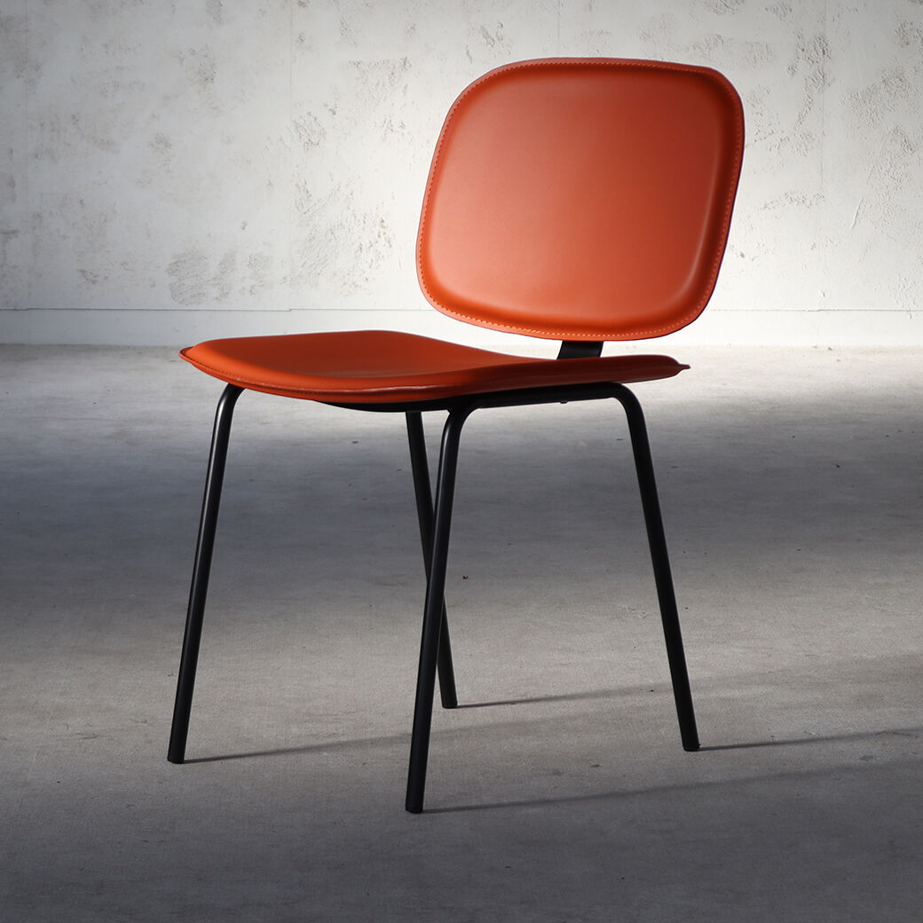 ヨーロッパ アンティーク◾️鉄アイアンフレーム× 本革レザー座面 チェア/ 椅子 アイアン レザーチェア タイプ3｜IRON LEATHER CHAIR TYPE.2｜鉄