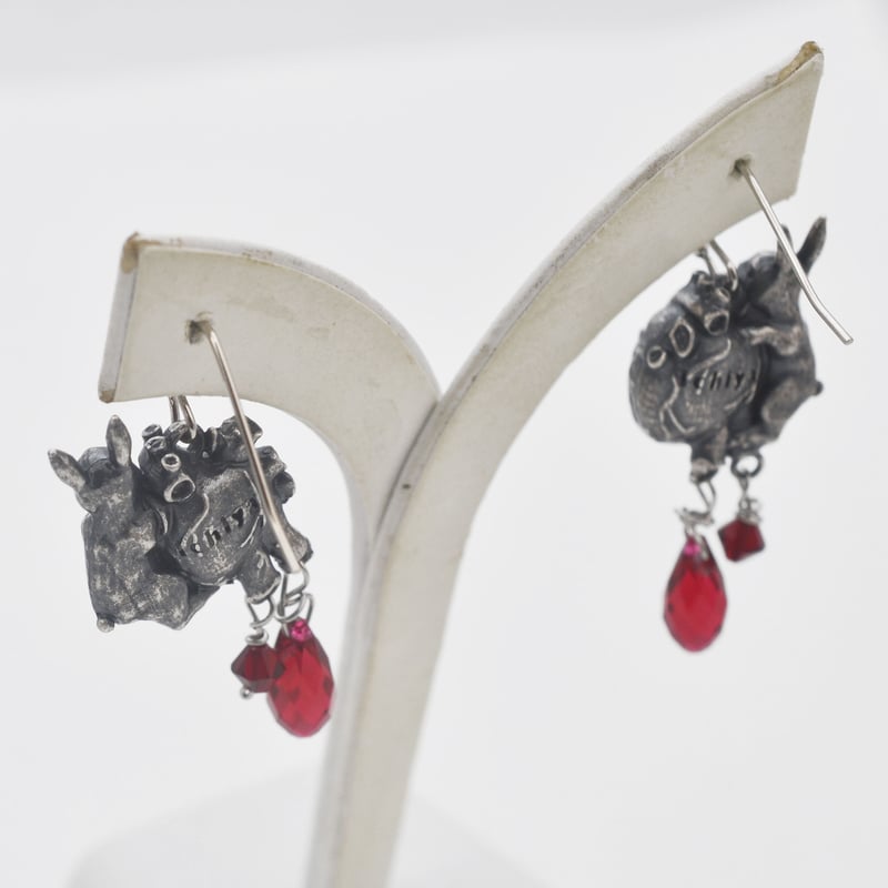 心臓とうさぎのピアス | ichiya's jewelry shop