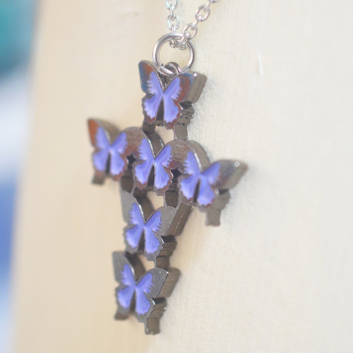 黒アゲハ蝶の十字架ネックレス | ichiya's jewelry shop