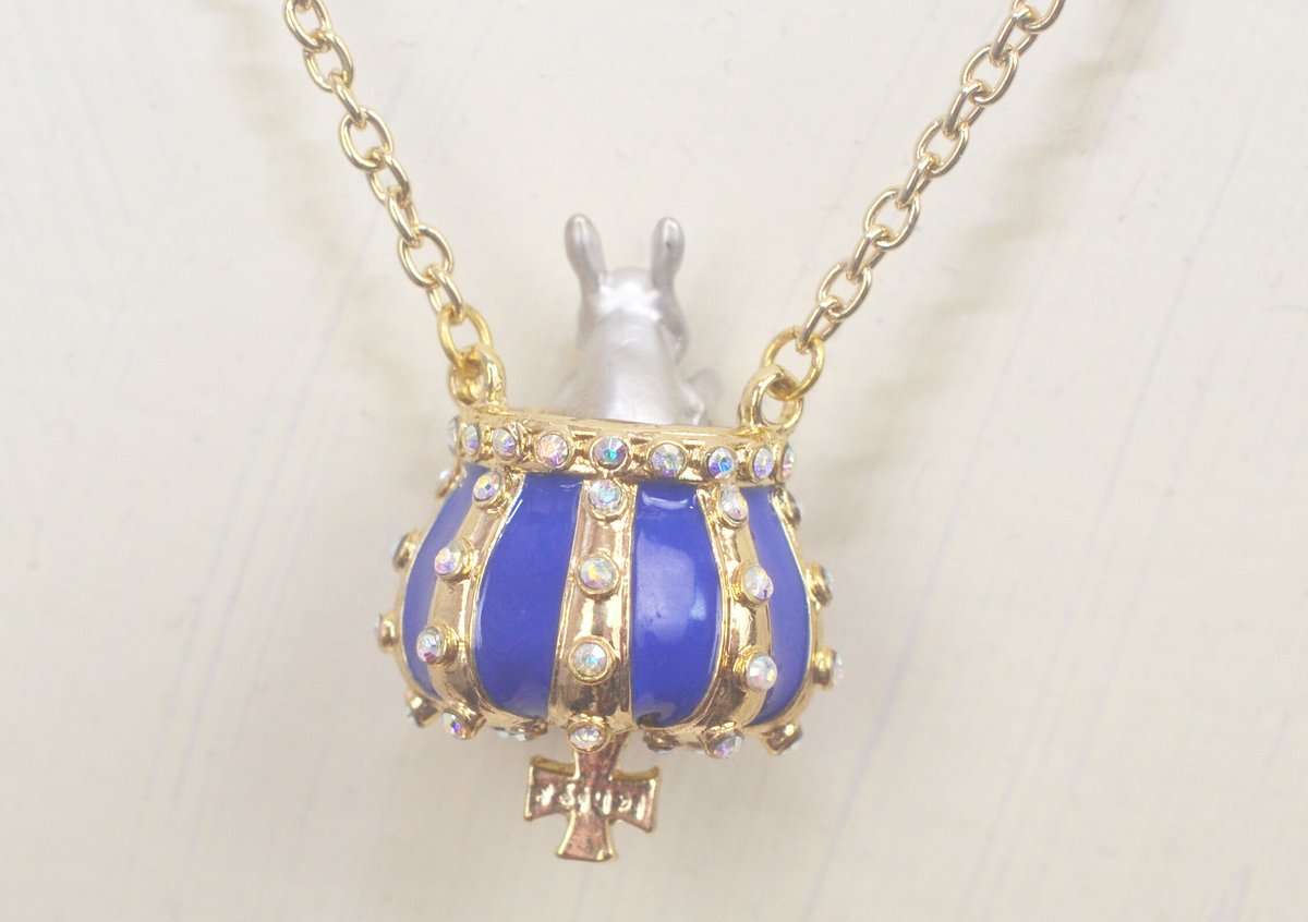 王冠うさぎネックレス・青 | ichiya's jewelry shop