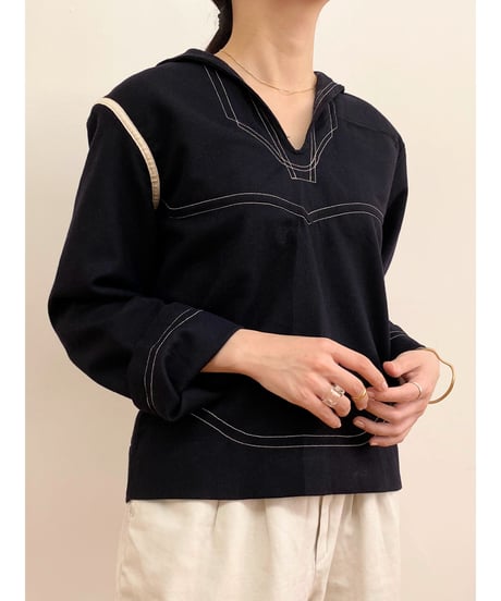 mn.Refaire - military sailor’s jacket (MIDNIGHT)