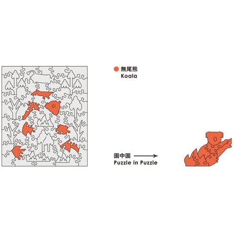 【在庫一掃セール】絶滅危惧動物を守る- コアラ - パズルと専用フレームセット